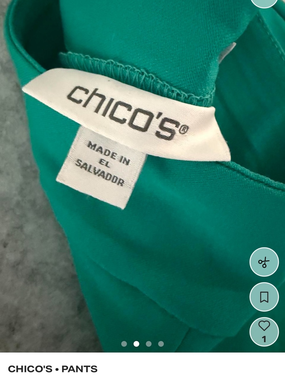 Chico's Teal Green Trousers - Picture 3 of 4